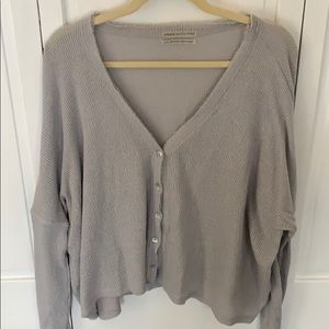 Oversized Lavender Thermal Cardigan